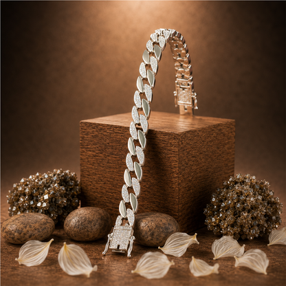 Silver Marquise Link Bracelet