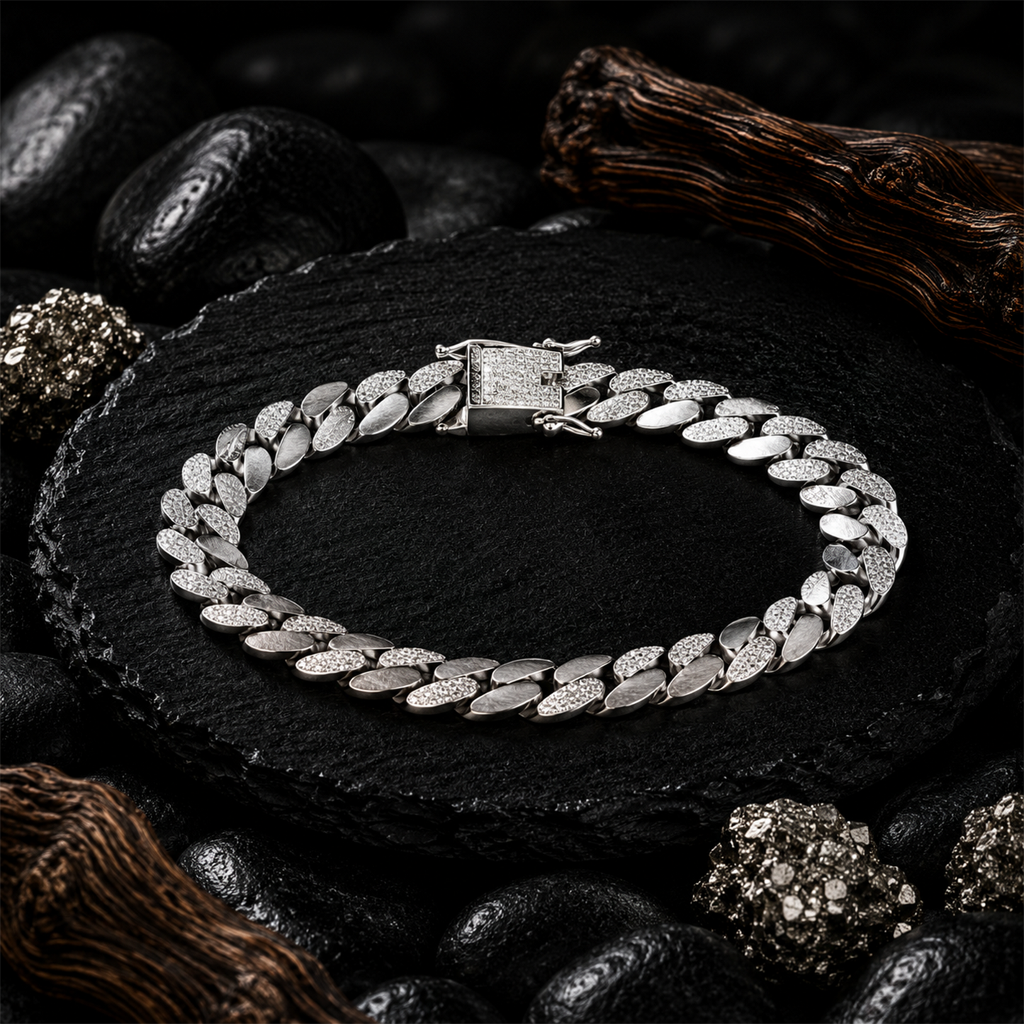 Silver Marquise Link Bracelet