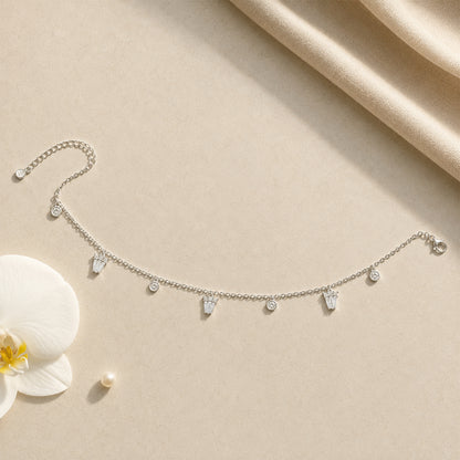 Silver Dainty Charm Italian Anklet