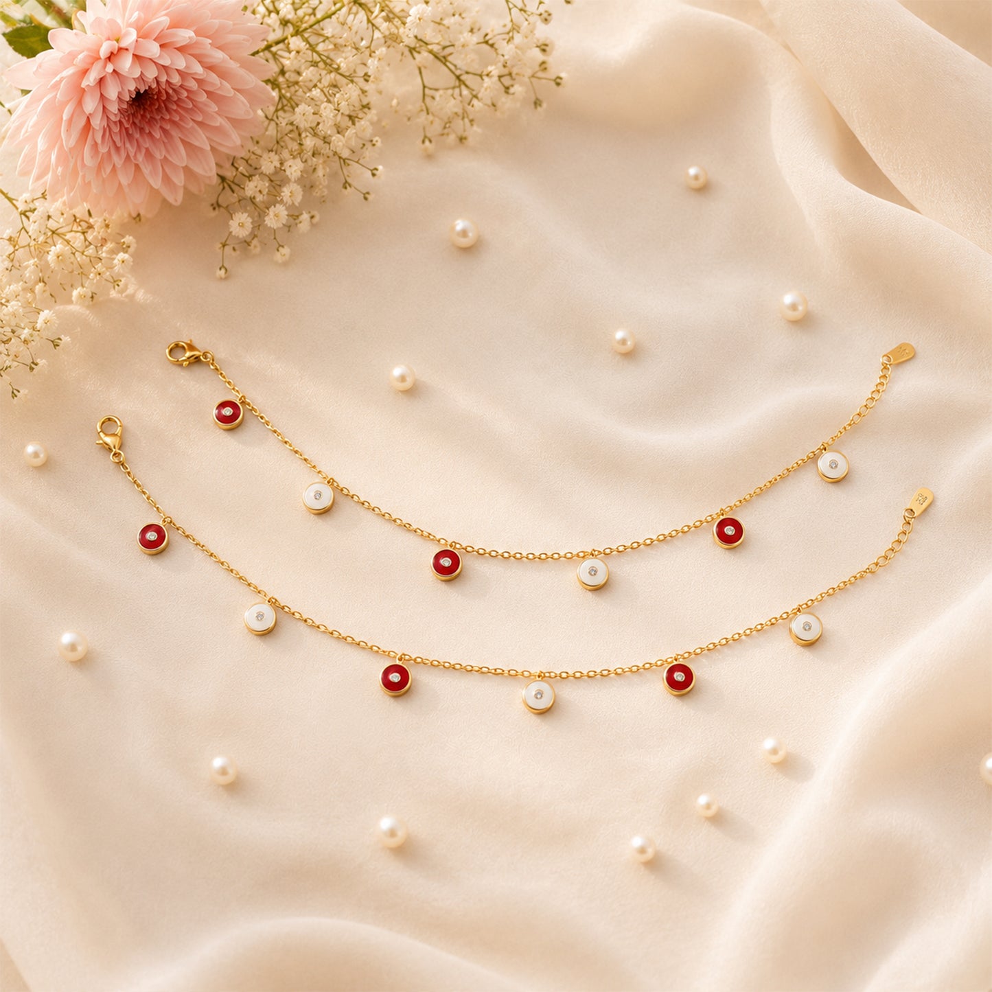 Rosé Dangle Italian Anklet