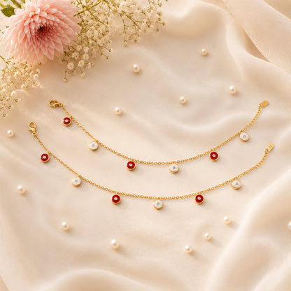 Rosé Dangle Italian Anklet