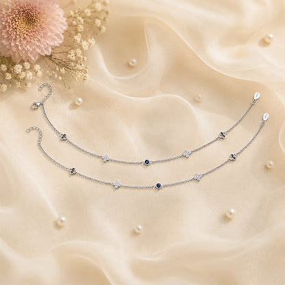 The Azure Blossom Italian Anklet