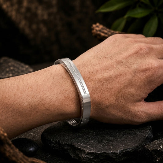 Celeste Crystal Silver Kada