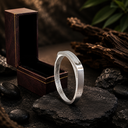 Celeste Crystal Silver Kada