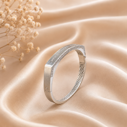 Celeste Crystal Silver Kada