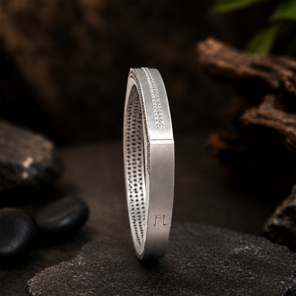 Celeste Crystal Silver Kada
