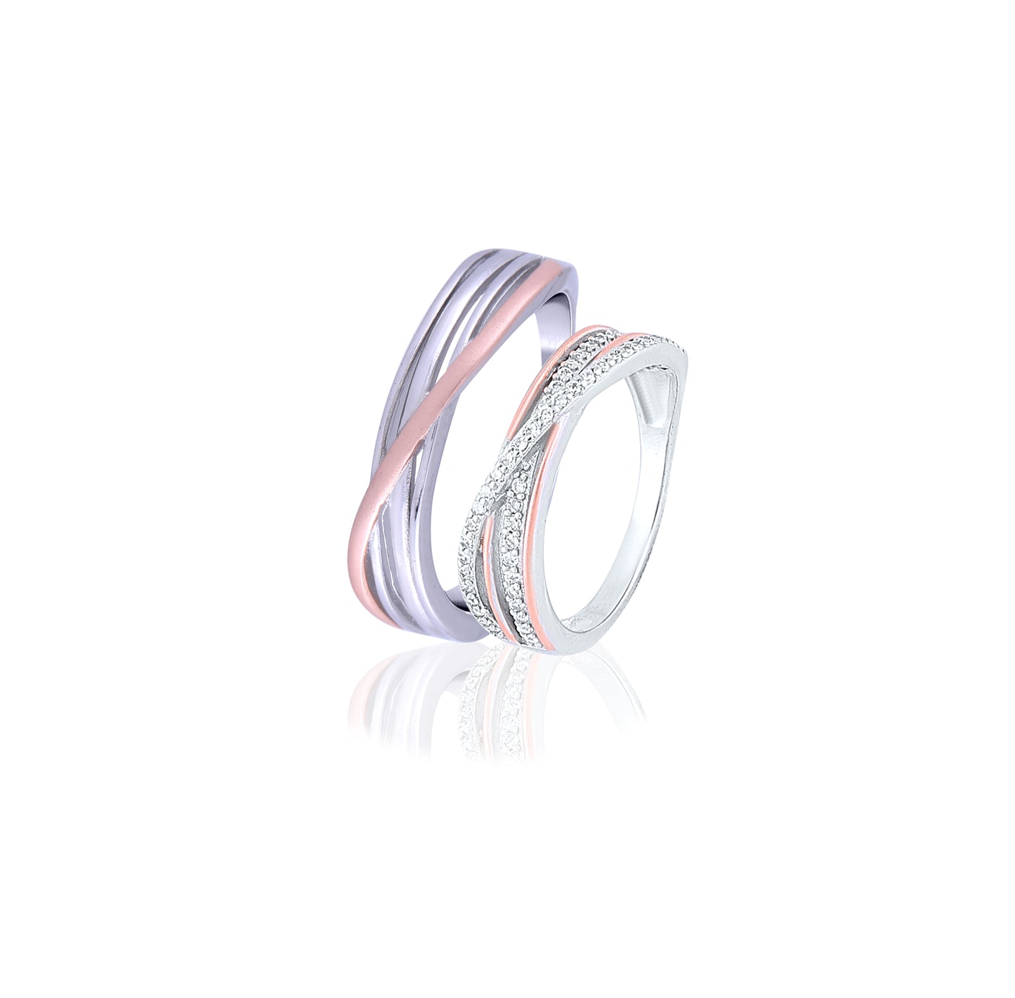 Rose Gold Unity Bands Couple Ring