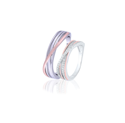 Rose Gold Unity Bands Couple Ring