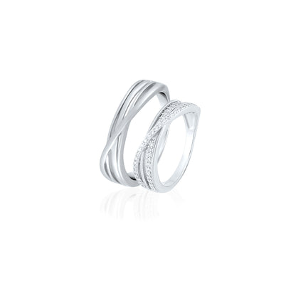 Silver Unity Band Couple Ring