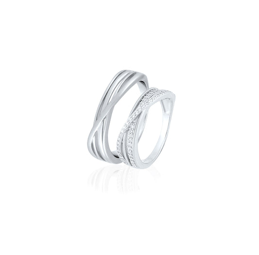 Silver Unity Band Couple Ring