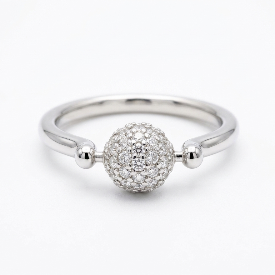 Pave Ball Ring