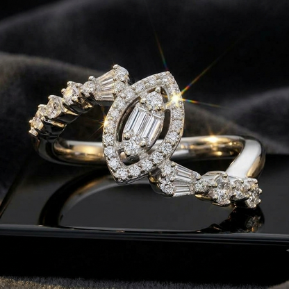 Marquise Composite Halo Bypass Ring