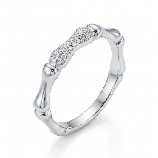 Pave Bamboo Joint Ring