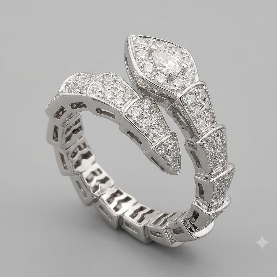 Serpenti Pave Snake Ring