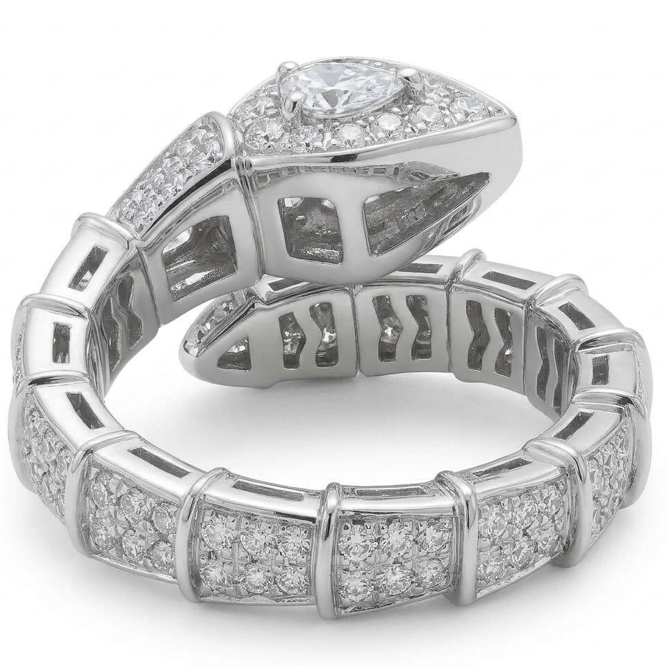 Serpenti Pave Snake Ring