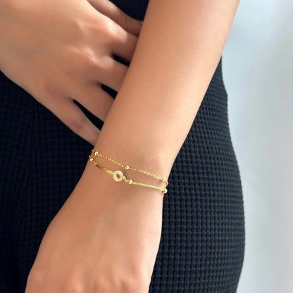 Double layered Goldern Stackable Bracelet