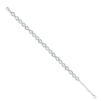 Silver Shining Infinity Bracelet