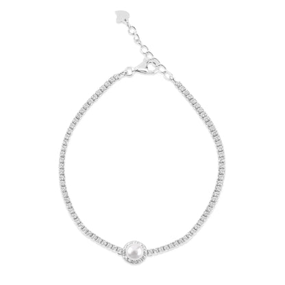 Silver Milky Pearl Bracelet