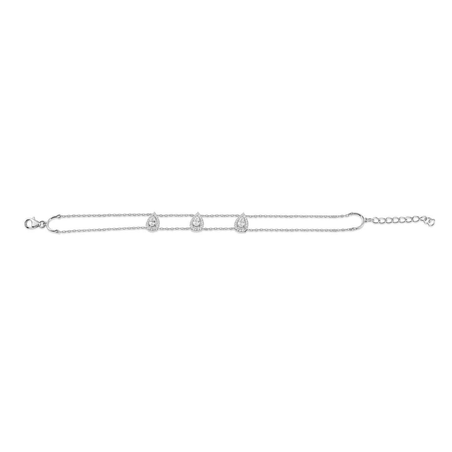 Silver Solitaire Drop Bracelet