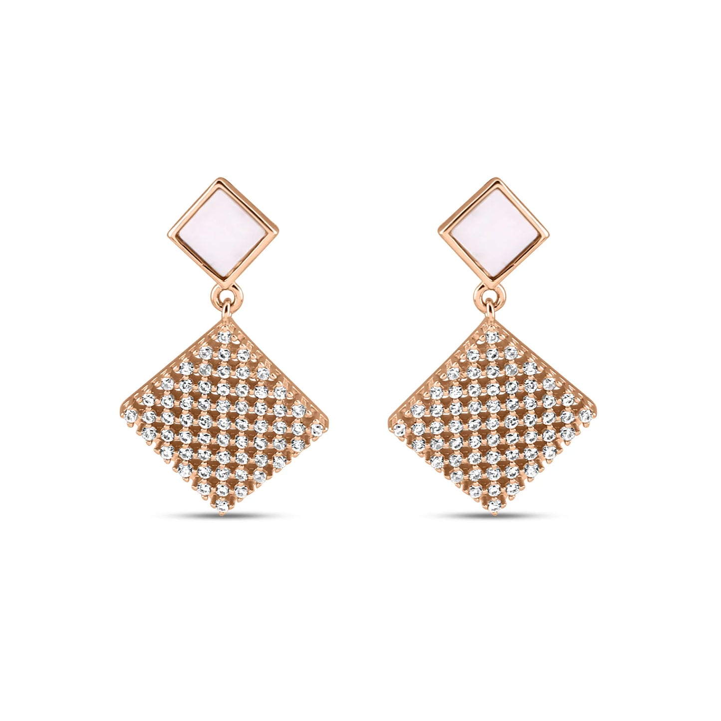 Rose Gold Radiant Box Earrings