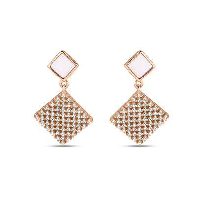 Rose Gold Radiant Box Earrings