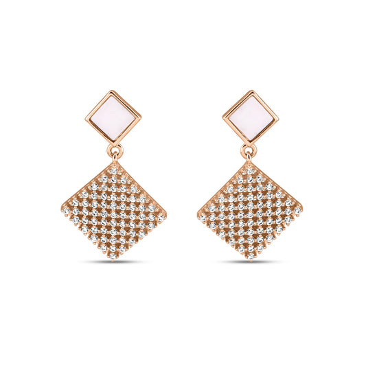 Rose Gold Radiant Box Earrings