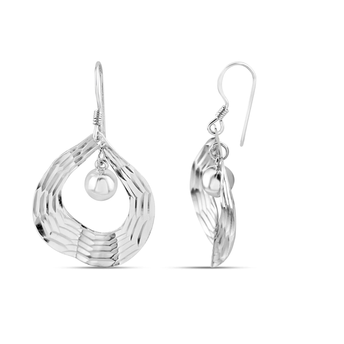 Silver Luna Orb Earrings