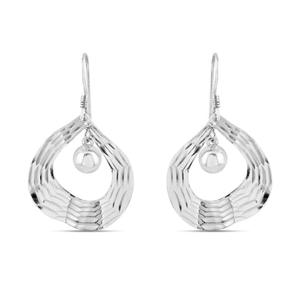 Silver Luna Orb Earrings