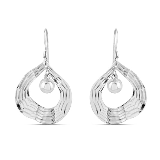 Silver Luna Orb Earrings