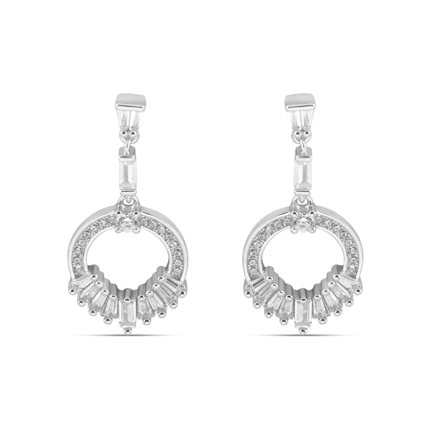 Silver Crystal Dangle Earrings