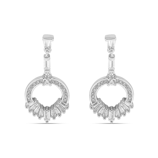Silver Crystal Dangle Earrings
