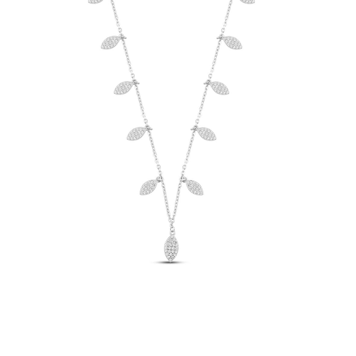 Silver Mystic Leaf Necklace with Link Chain
