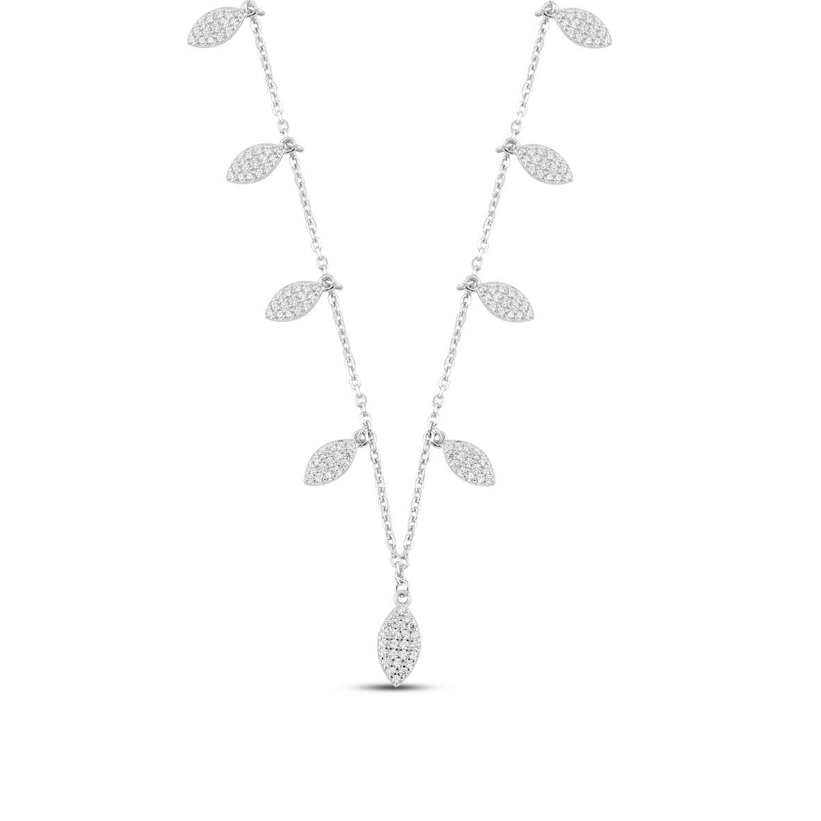 Silver Mystic Leaf Necklace with Link Chain
