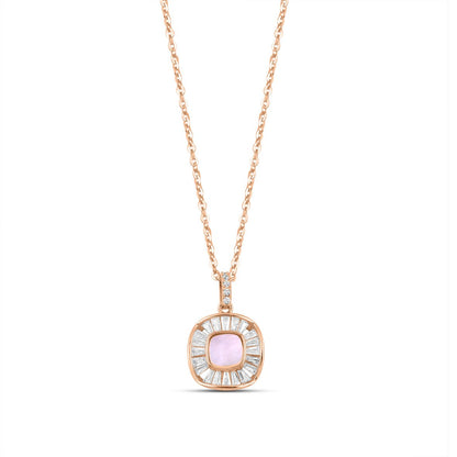Rose Gold Shimmering MOP Necklace with Link Chain
