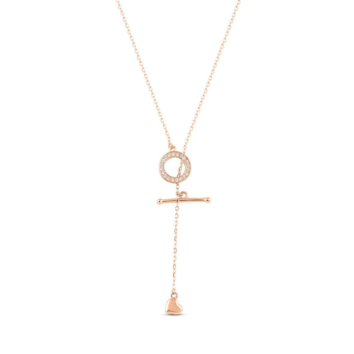 Rose Gold Loop of Love Necklace with Link Chain