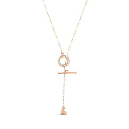 Rose Gold Loop of Love Necklace with Link Chain
