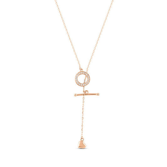 Rose Gold Loop of Love Necklace with Link Chain