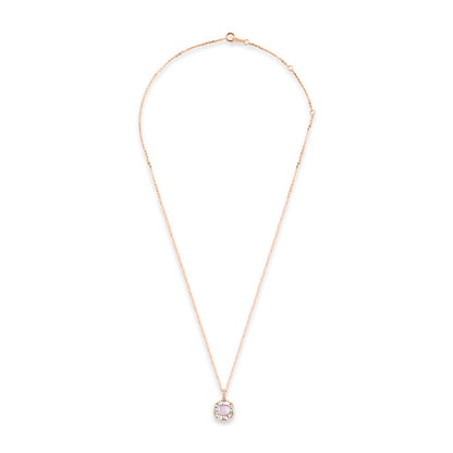 Rose Gold Shimmering MOP Necklace with Link Chain