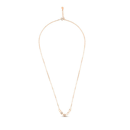 Rose Gold Timeless Block Necklace with Link Chain