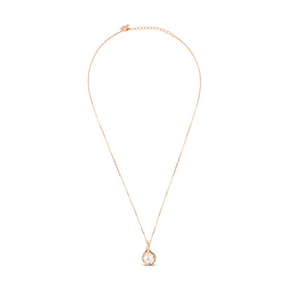 Rose Gold Pearl Allure Necklace with Link Chain