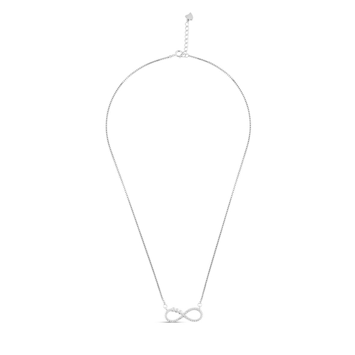 Silver Heart of Infinity Necklace