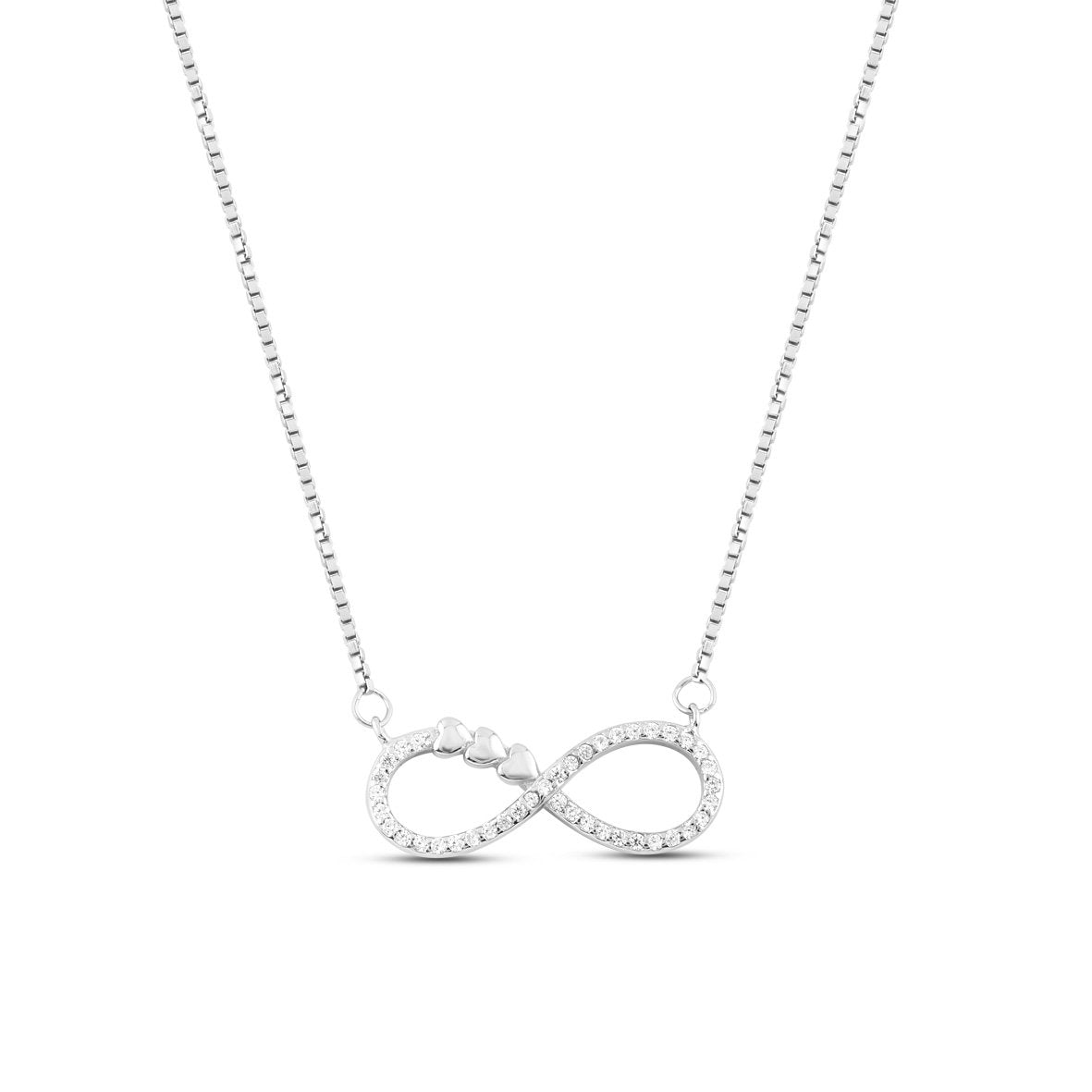 Silver Heart of Infinity Necklace
