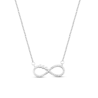 Silver Heart of Infinity Necklace