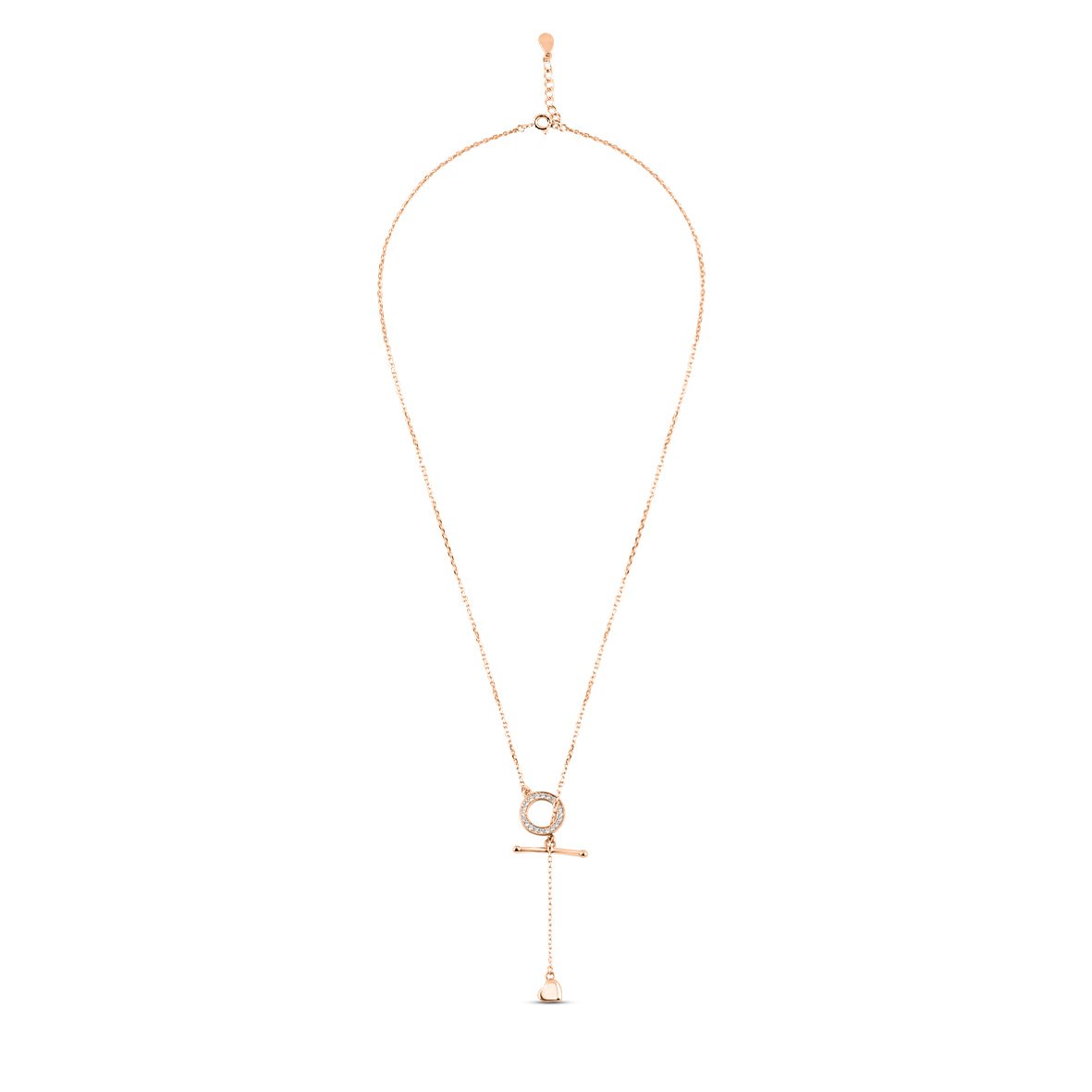 Rose Gold Loop of Love Necklace with Link Chain