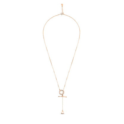 Rose Gold Loop of Love Necklace with Link Chain