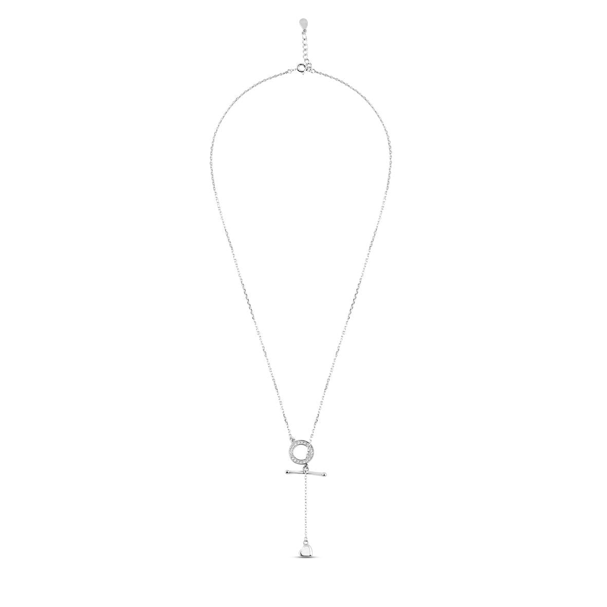 Silver Loop of Love Necklace with Link Chain
