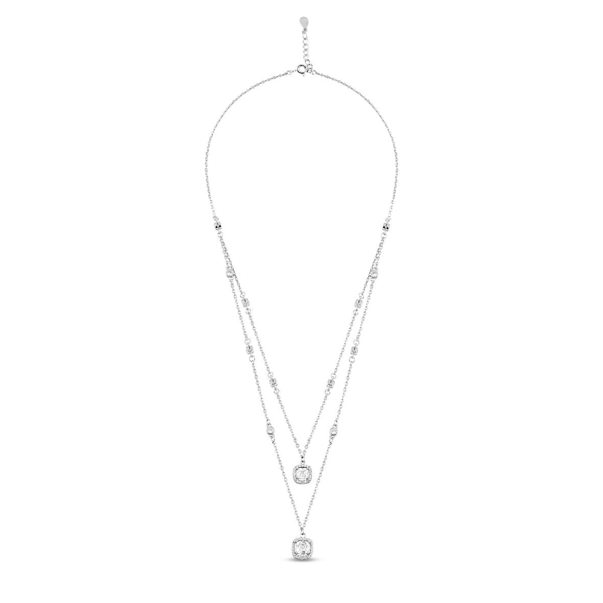 Silver Trinity Glow Necklace With Link Chain