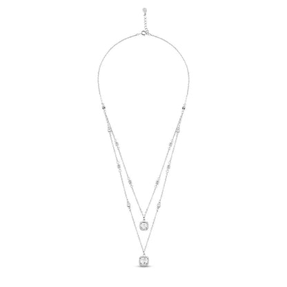 Silver Trinity Glow Necklace With Link Chain