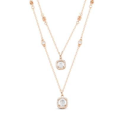 Rose Gold Trinity Glow Necklace with Link Chain