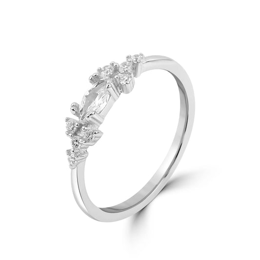 Silver Glimmer Veil Ring